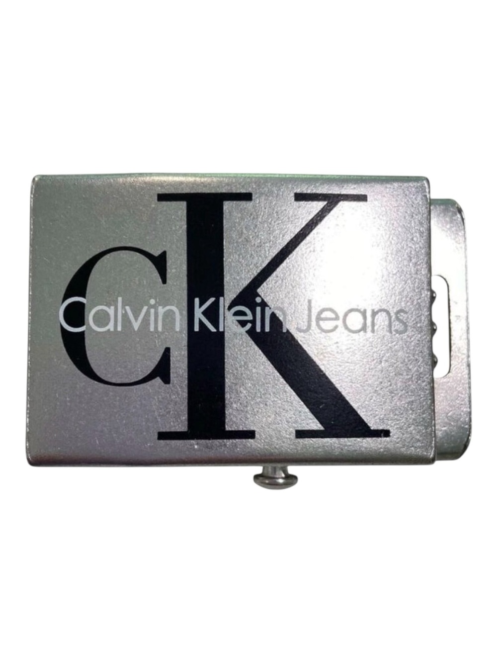 Calvin Klein Jeans Silver Belt Buckle Replacement With CK Logo Metal Design Dura